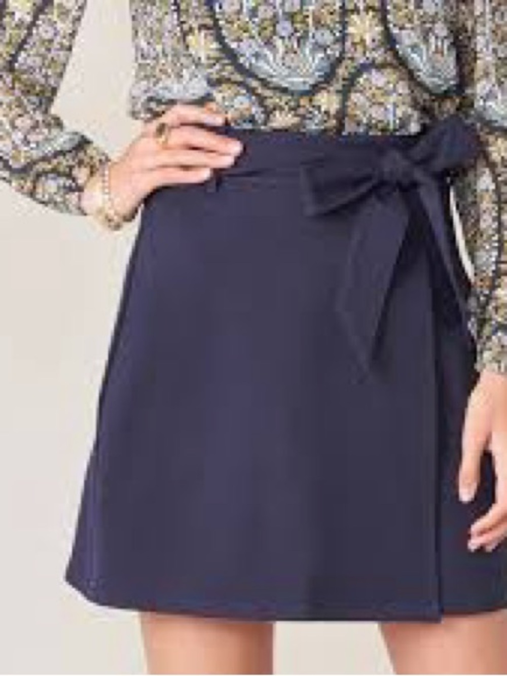 Spartina 449 Navy Wrap Skirt with Side Tie